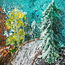 Prima zăpadă - acril pe pânză, 50x40 cm