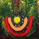 Plouă color - acril pe pânză, 50x40 cm