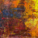 Joc SF, acril pe panza, 70x70 cm