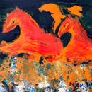 Odihna cabalina, acril, 23x32 cm